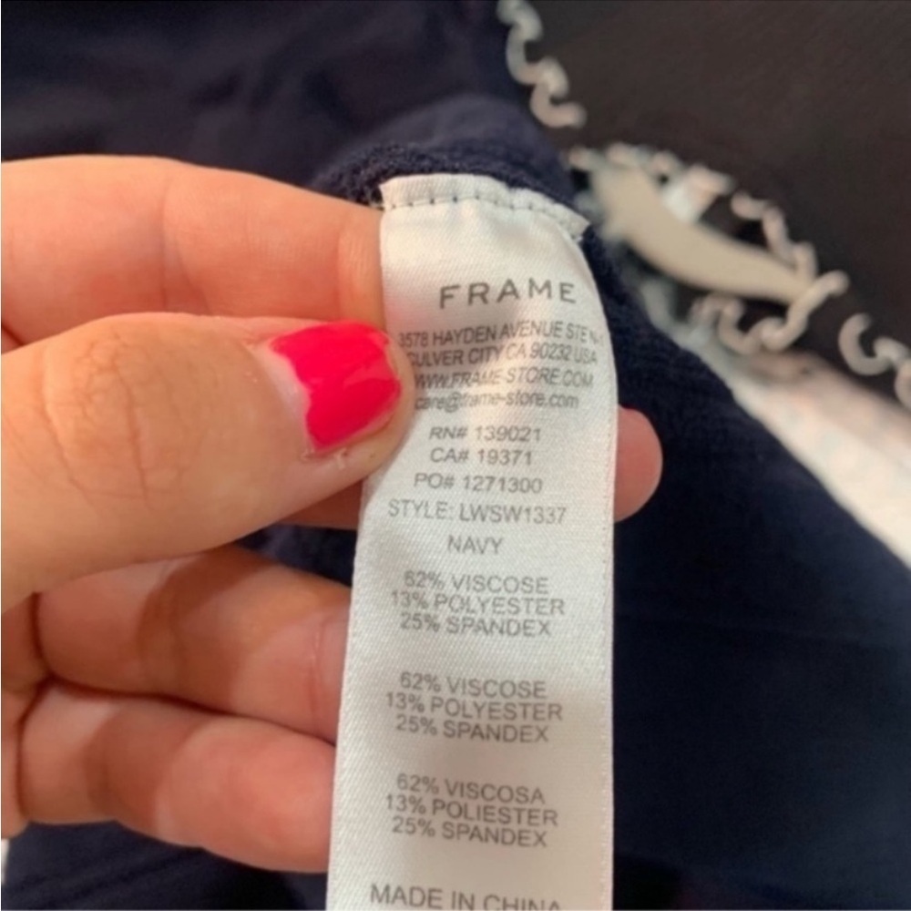 Frame Dress Front-Twist Rib Bodycon Midi In Navy - image 8